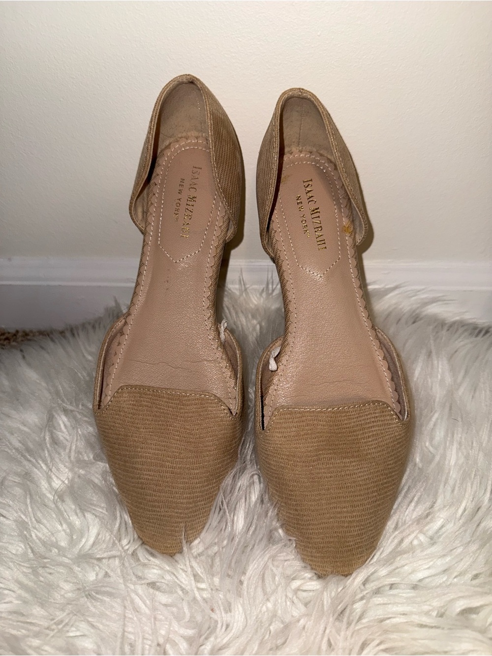 Isaac Mizrahi Tan Pointed D'Orsay Loafers